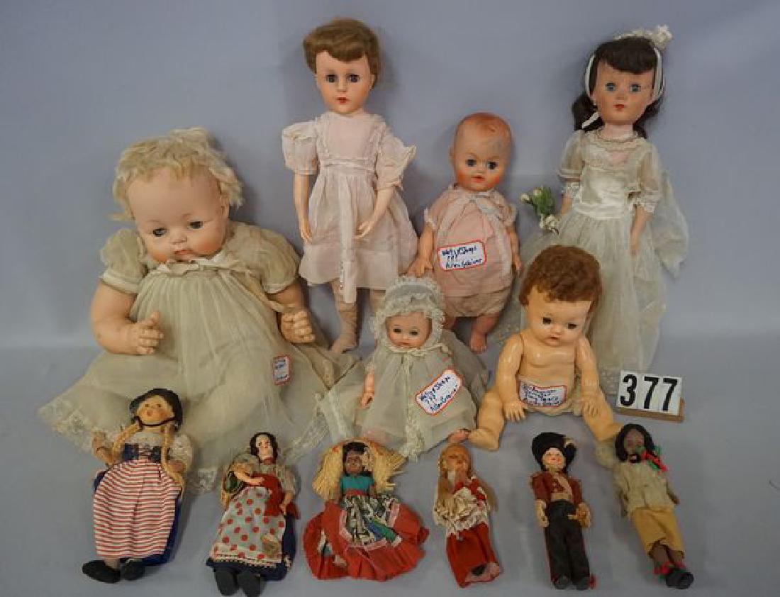 GRAB BOX OF ASSORTED DOLLS (12 PCS) INCLUDG. 1950'S (1 of 1)