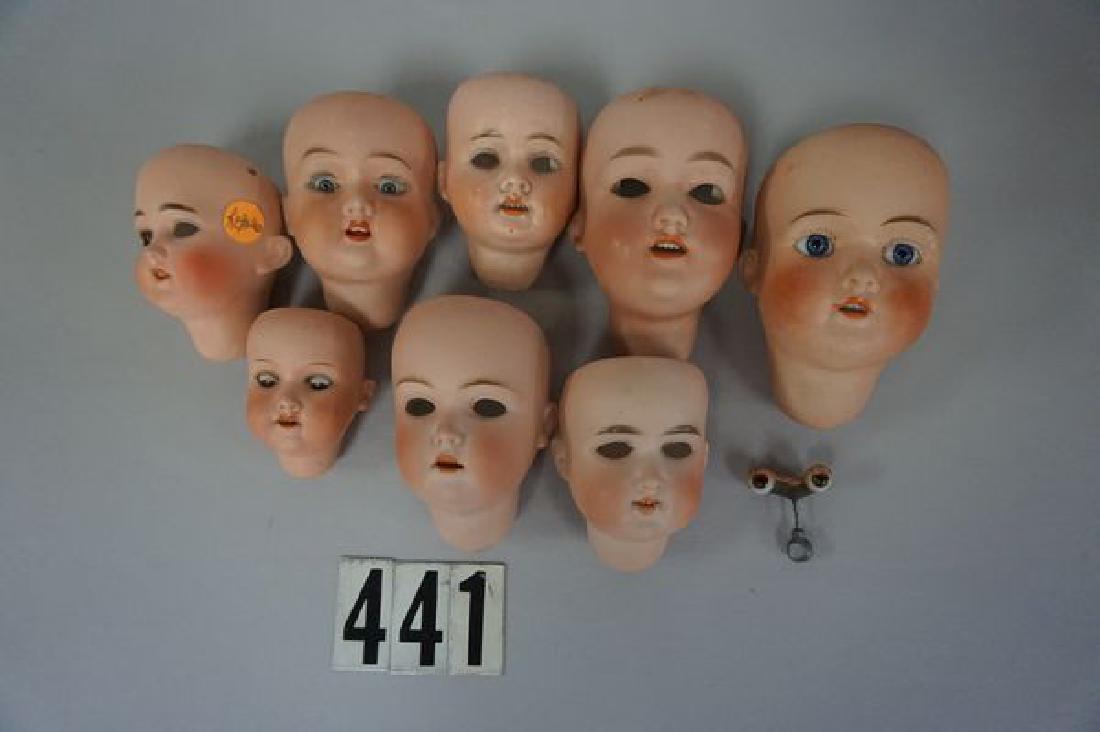 LOT OF (8) ASSORTED SIZE (MOSTLY GERMAN) BISQUE DOLL (1 of 7)