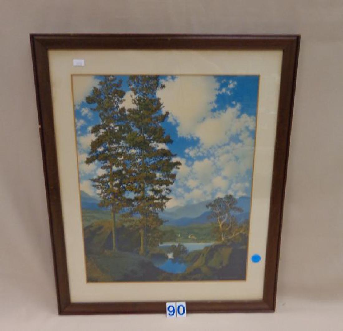 MAXFIELD PARRISH 'THY TEMPLED HILLS': PRINT, 16 IN. W X 20 IN. H - GOOD