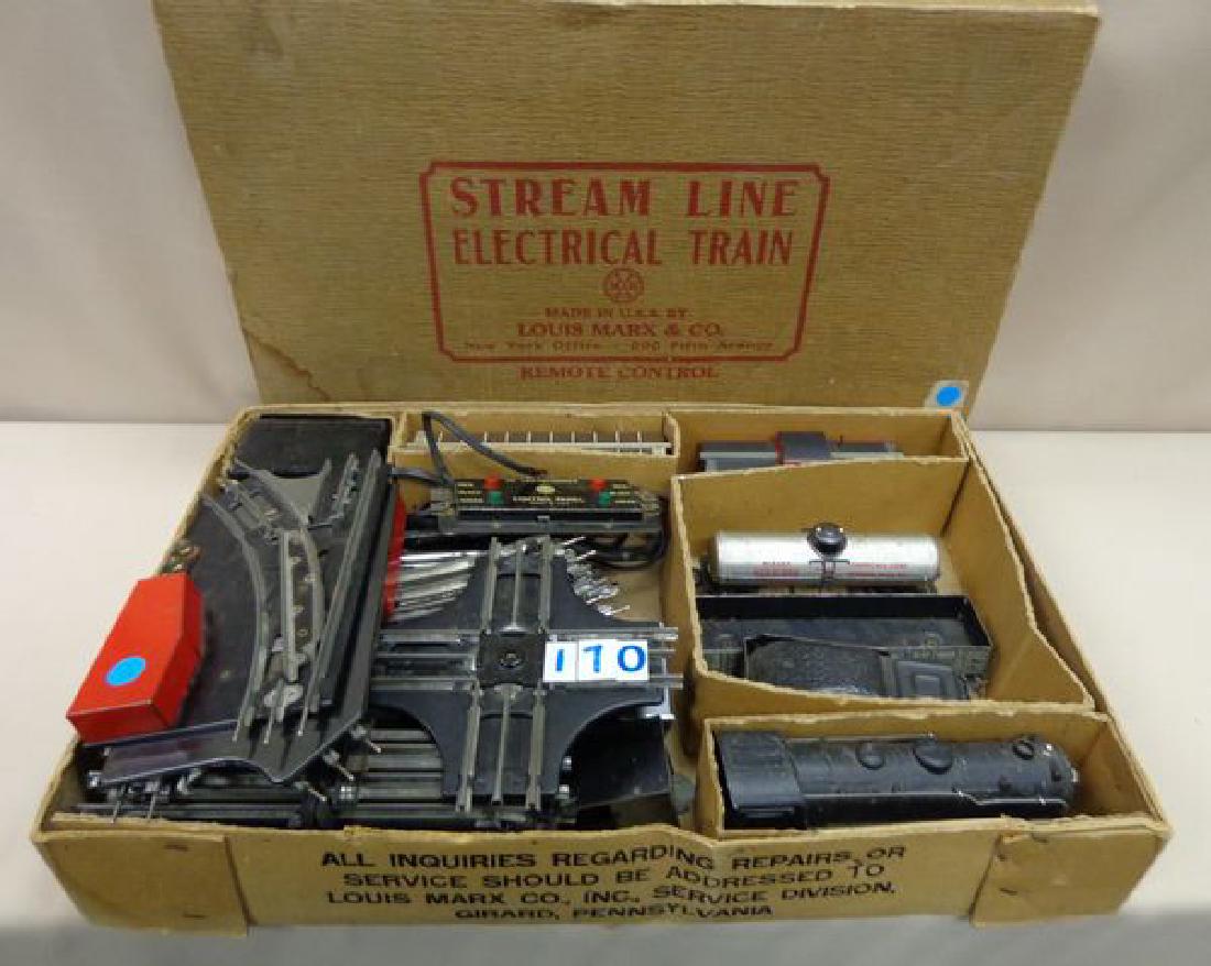 MARX TRAIN SET, LOCOMOTIVE, TENDER &: FREIGHT CARS WITH ORIGINAL BOX - FAIR