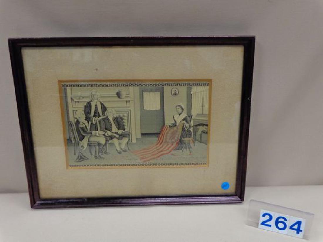 BETSY ROSS STEVENGRAPH: 'BIRTH OF OUR NATIONS FLAG', 5 1/4 IN. X 8 IN.