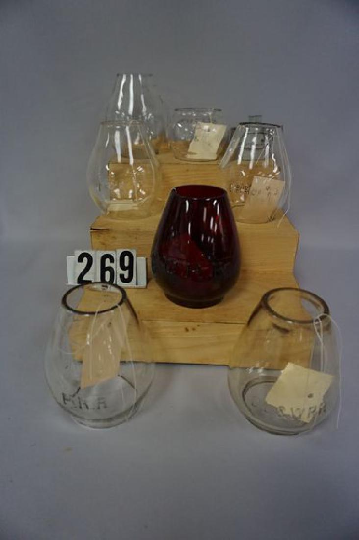 (11) ASSORTED R.R. LANTERN GLASS GLOBES: (1 of 4)
