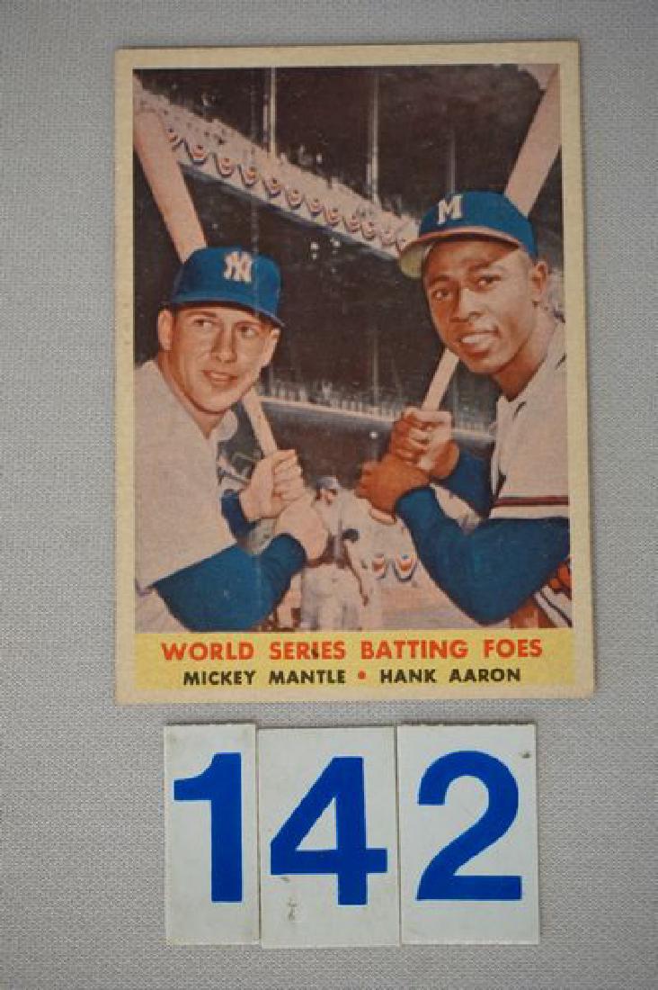 1958 TOPPS #418 WORLD SERIES BATTING FOES (1 of 2)
