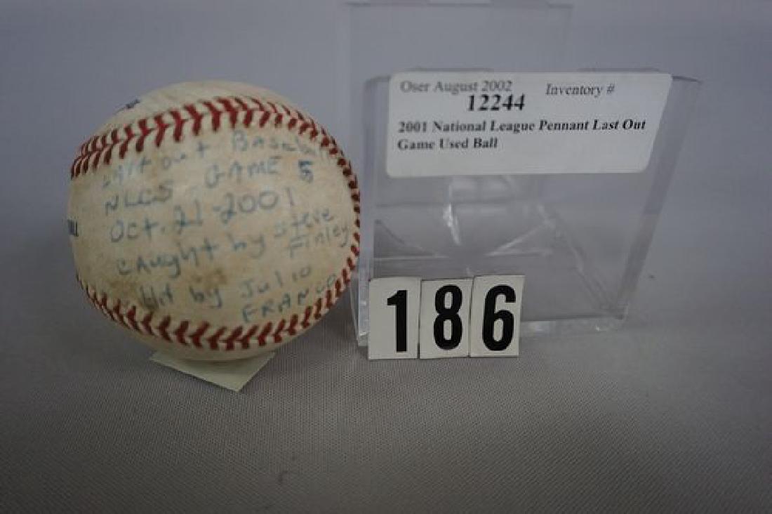 LOT: 2001 N.L.C.S. GAME USED 'LAST OUT' BASEBALL (1 of 6)