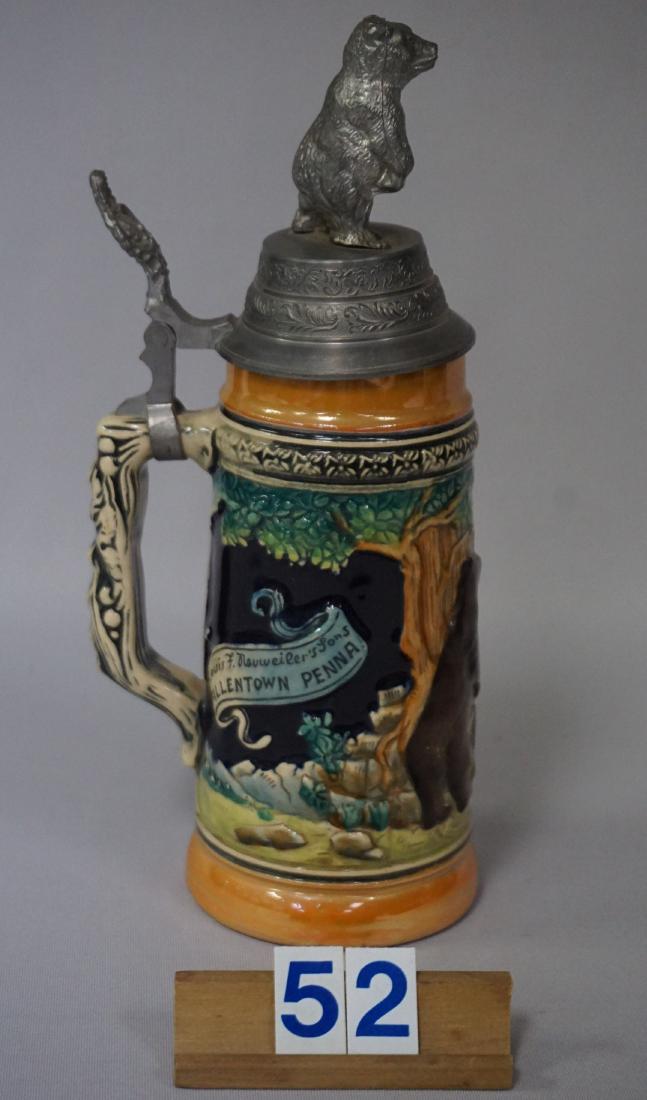 NEUWEILER BEER 'GRIZZLY BEAR' BEER STEIN (1 of 3)