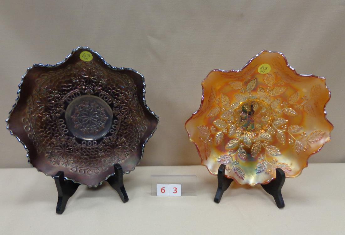 CARNIVAL GLASS: (2) 9 INCH BOWLS (1 of 1)