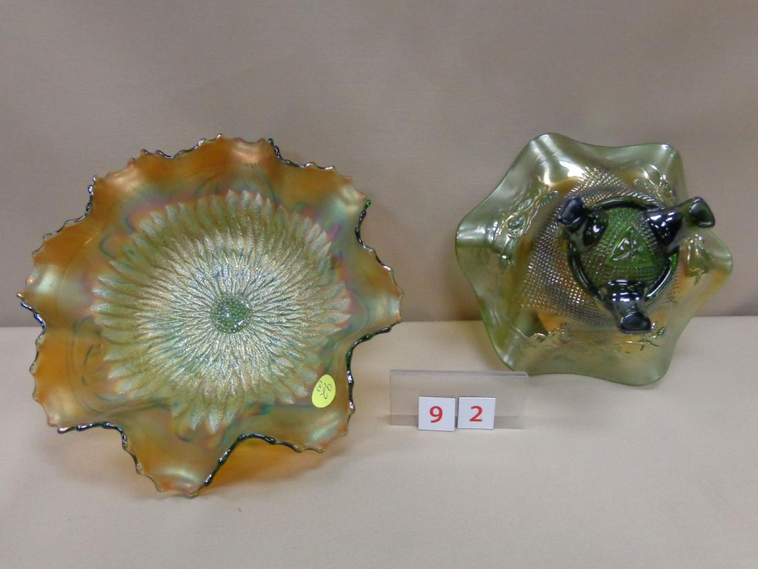(2 PIECES) CARNIVAL GLASS: (1 of 2)