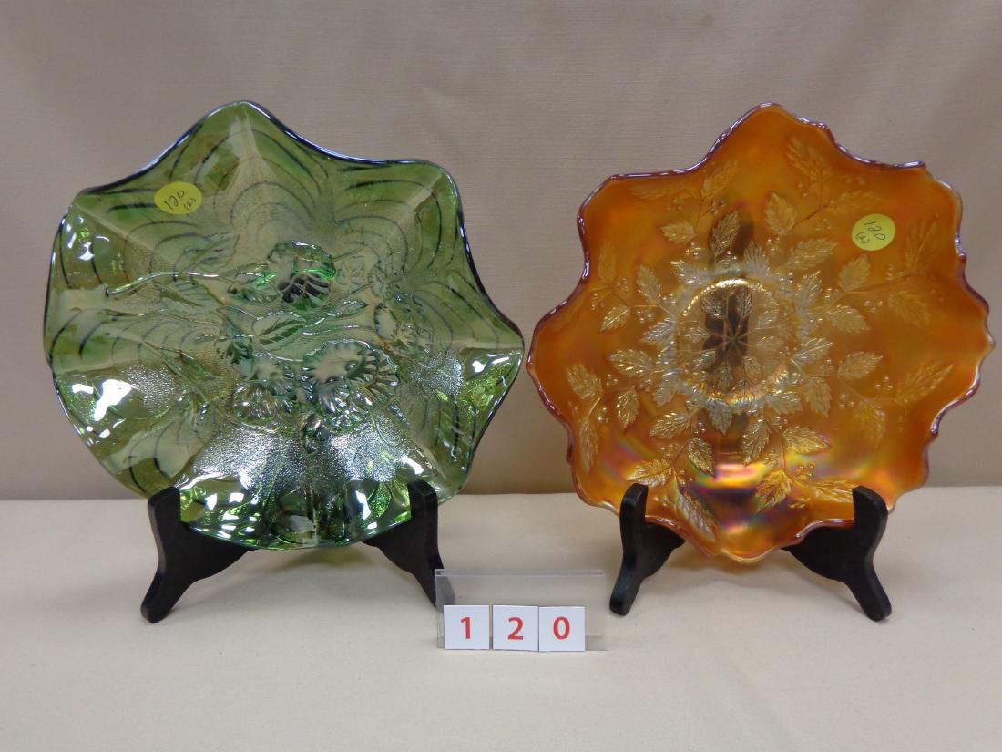 CARNIVAL GLASS: (2) 9 INCH BOWLS, (1 of 1)