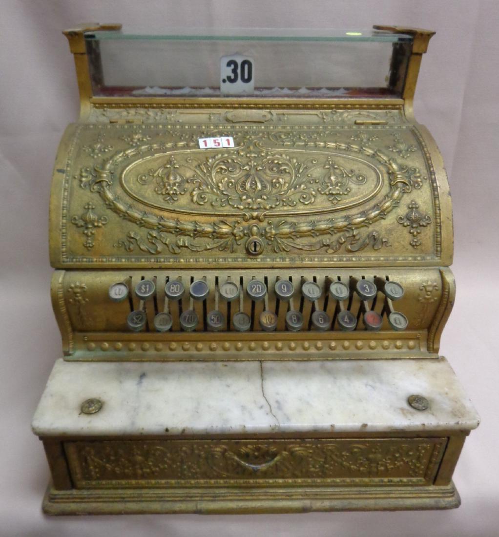 ANTIQUE BRASS NATIONAL CASH REGISTER, (1 of 1)