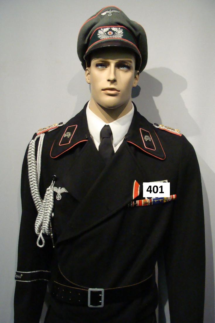 EXTREMELY RARE GERMAN WW II FAMOUS: WEHRMACHT COMMANDER WILLI LANGKEIT UNIFORM, WILLIE JOINED THE REICHSHEER IN 1924 & COMMANDED THE 2ND PANZER REGIMENT 36 OF SAXON 14 IN STALINGRAD POCKET, HE ASSUMED COMMAND OF GROSS DEUTSCHLAND PANZER