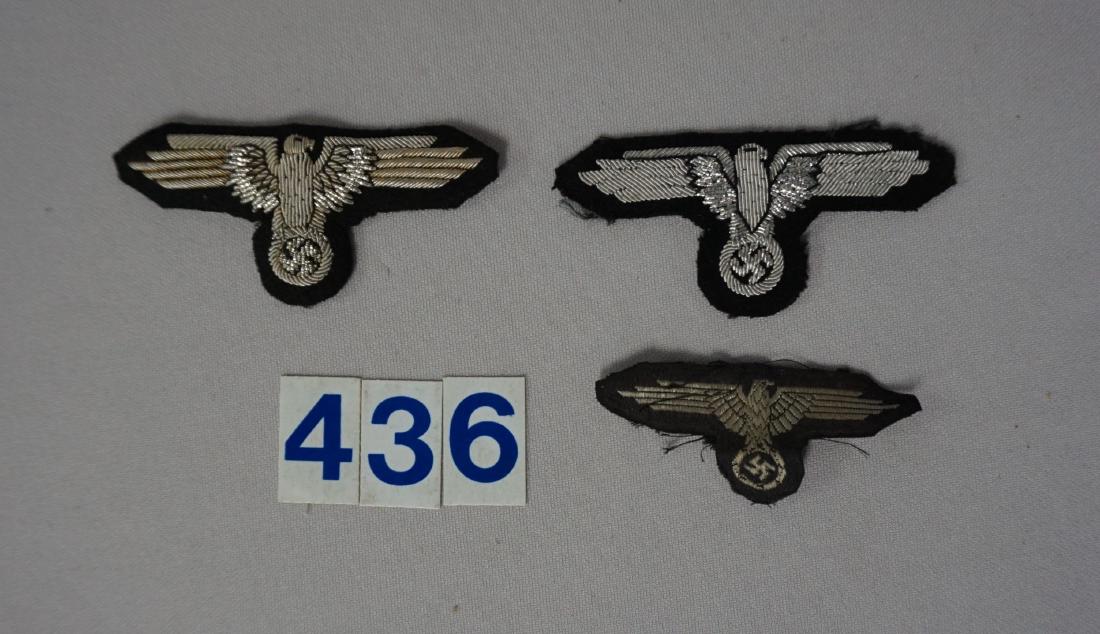 WW II WAFFEN SS SLEEVE & CAP EAGLES -: GOOD TO VERY GOOD - PLEASE NOTE: THIS LOT IS POST-WAR CIRCA 1990'S
