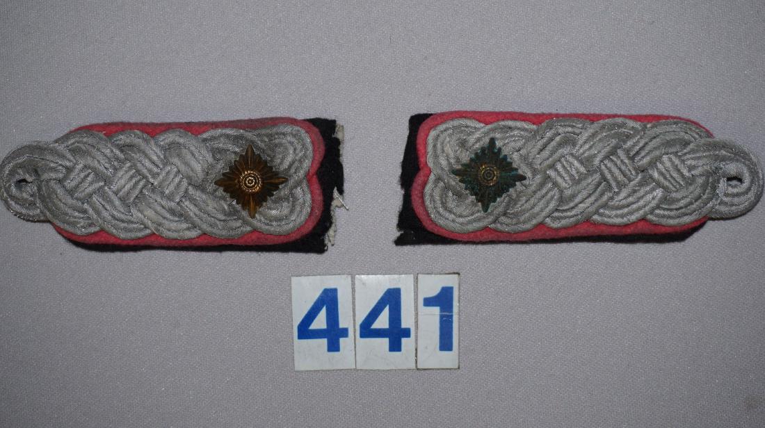 WW II PANZER WAFFEN SS LT. COLONEL'S LATE: WAR SHOULDER BOARDS (RARE) - FAIR TO VERY GOOD
