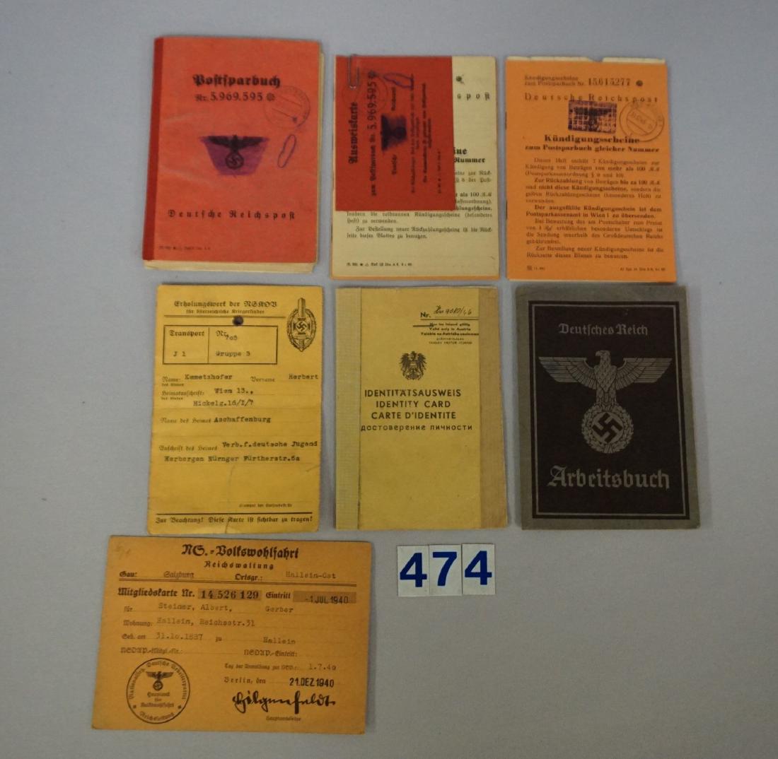 WW II GERMAN GROUP OF ID CARDS (1 of 2)