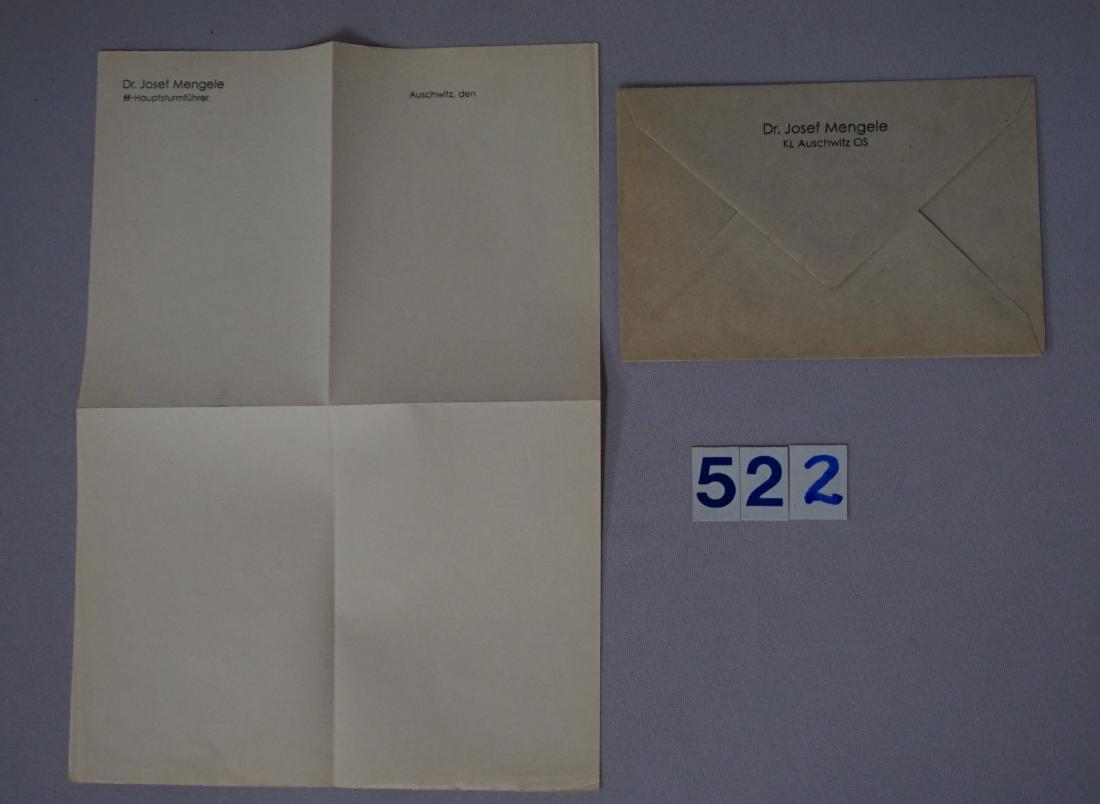 LETTERHEAD MARKED DR. JOSEF MENGELE (1 of 3)