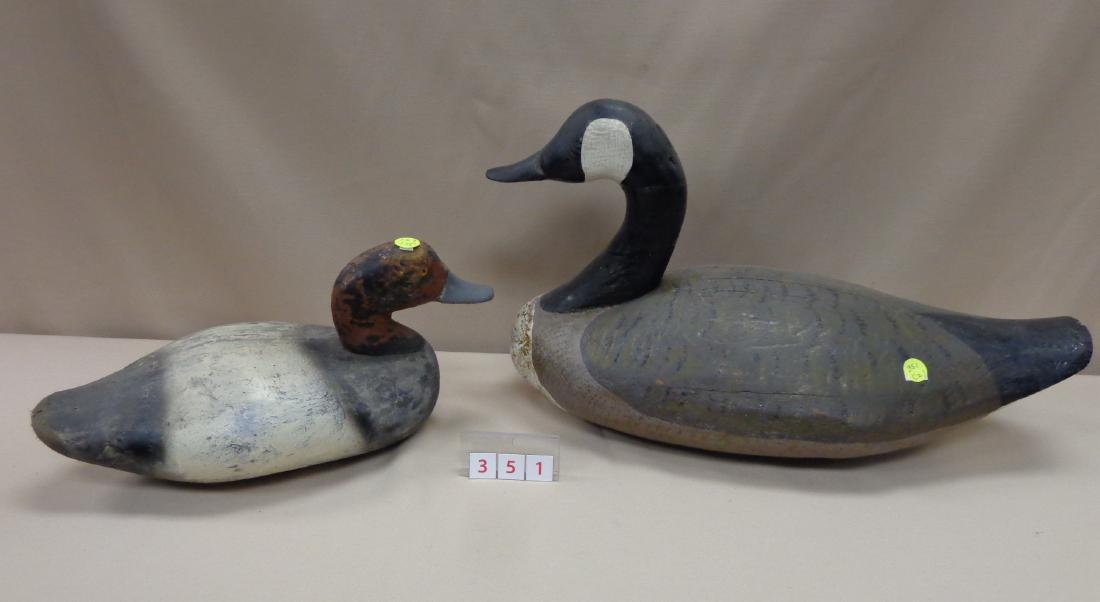 ANTIQUE HANDMADE WOODEN GOOSE DECOY, (1 of 2)