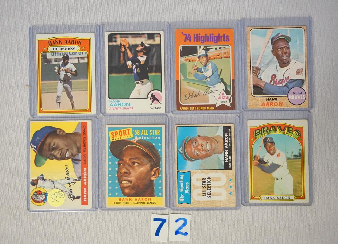 HANK AARON (8 DIFF. CARDS): (1 of 4)
