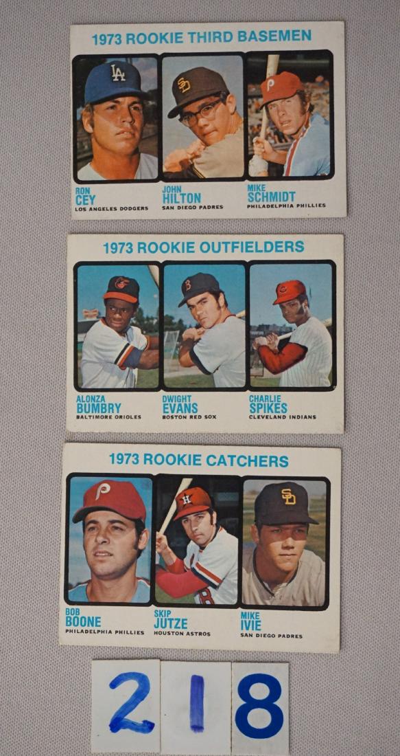 (3) 1973 TOPPS BASEBALL ROOKIE CARDS (1 of 2)