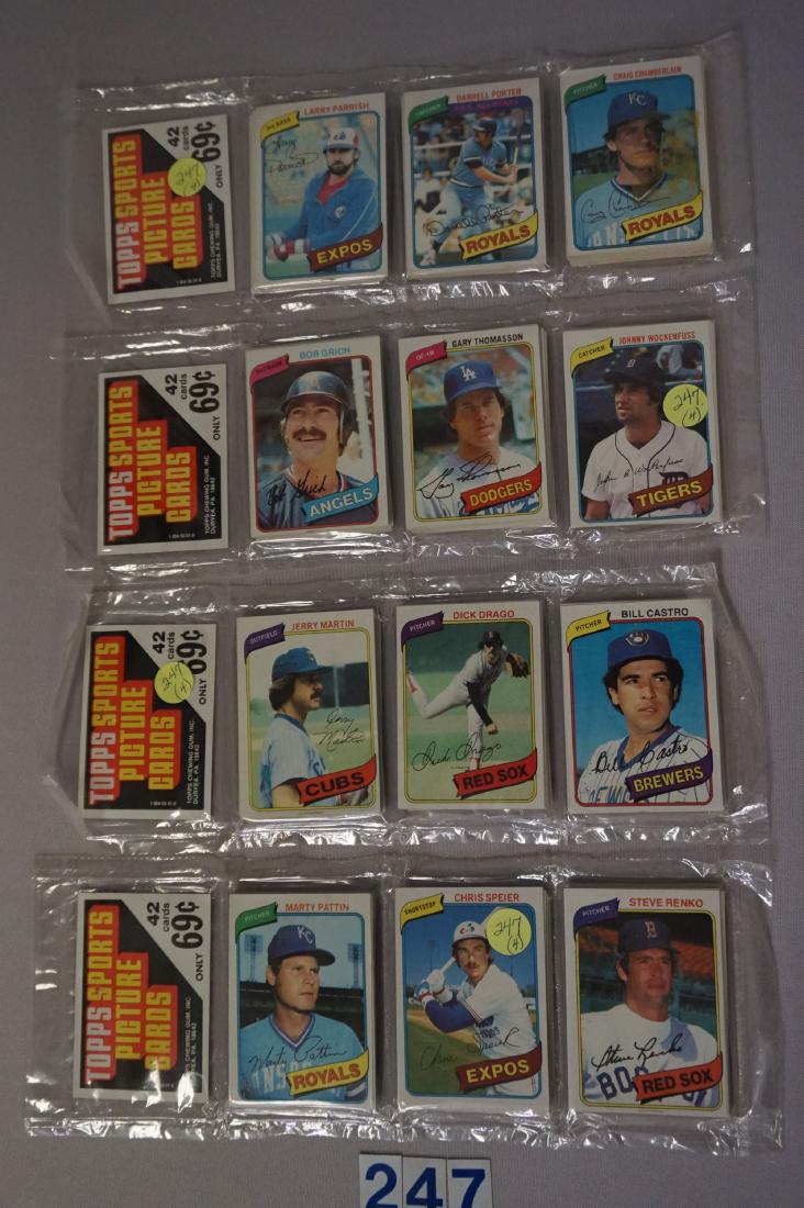 (4) 1980 TOPPS BASEBALL RACK PACKS (1 of 6)