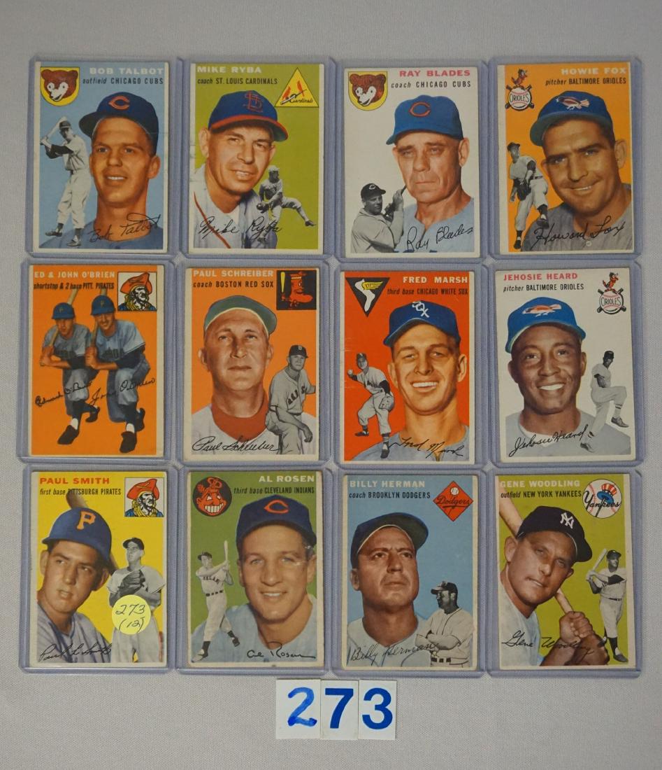 (12) 1954 TOPPS BASEBALL CARDS: (1 of 2)