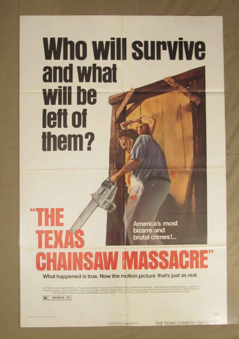 TEXAS CHAINSAW MASSACRE - 1974,: ONE SHEET - FULLY FOLDED - FINE