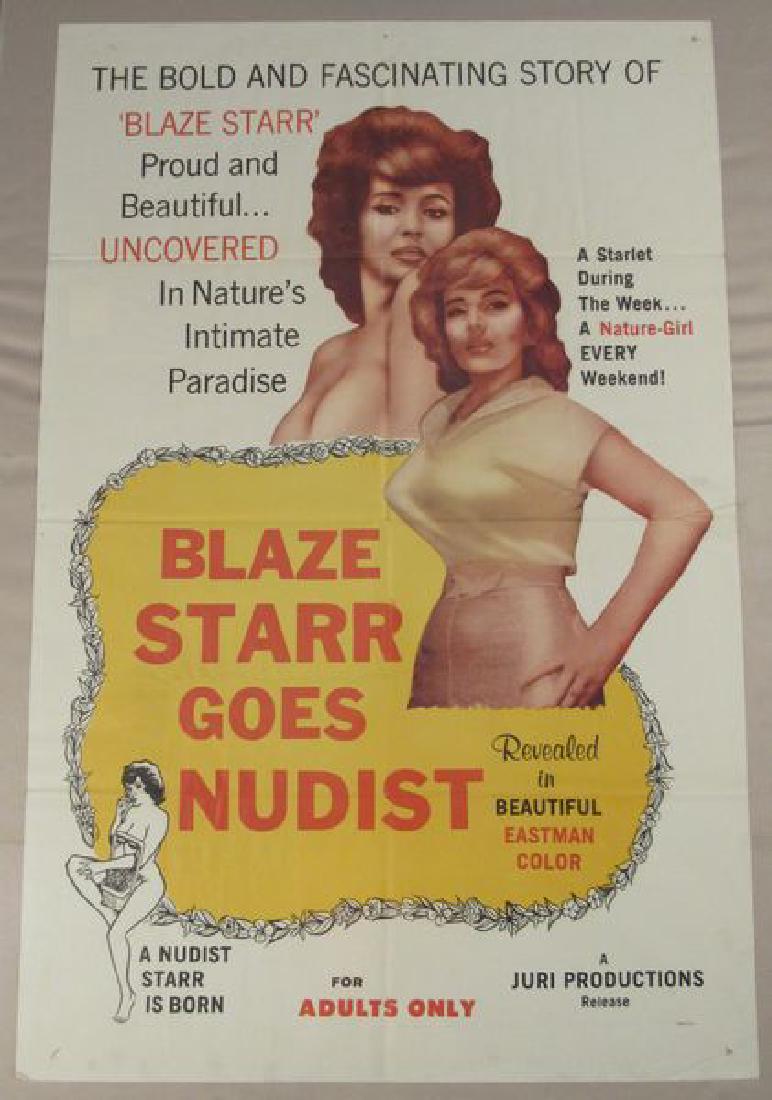 BLAZE STARR GOES NUDIST - 1960 ONE SHEET: FULLY FOLDED - FAIR