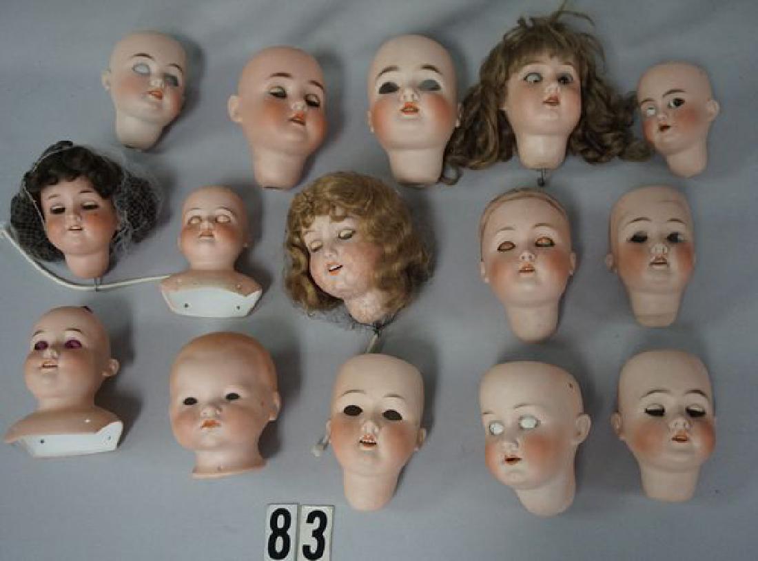 (15) ANTIQUE BISQUE DOLL HEADS (1 of 5)