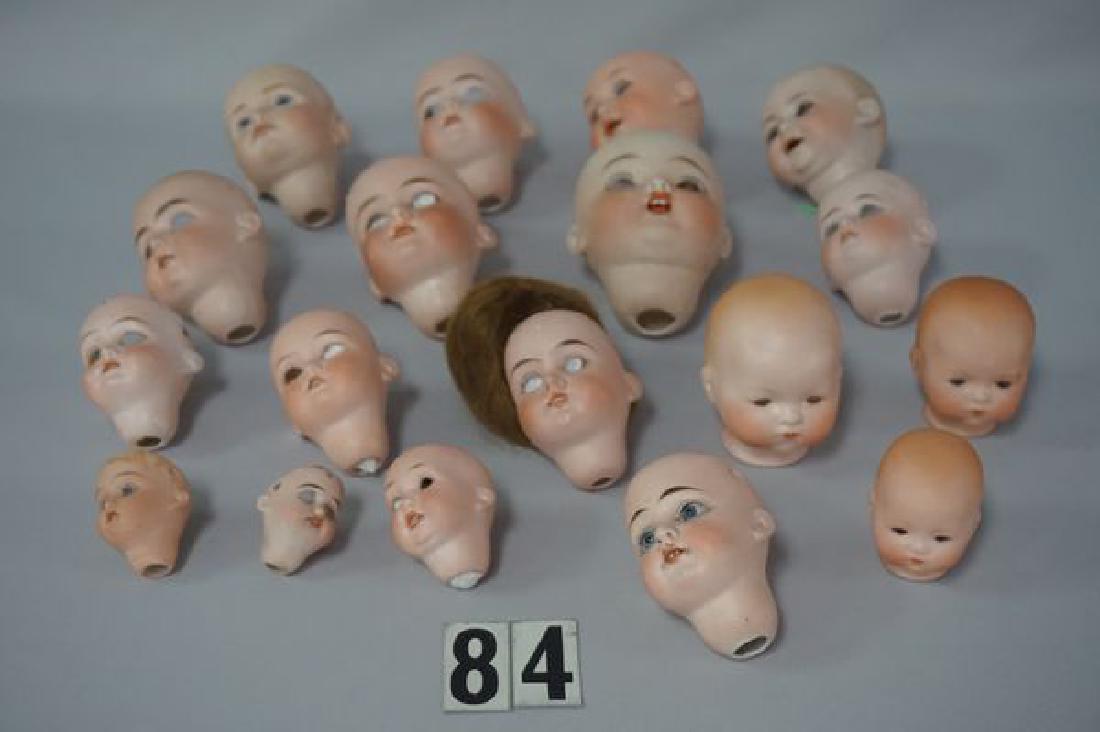 (18) ANTIQUE BISQUE DOLL HEADS (1 of 5)
