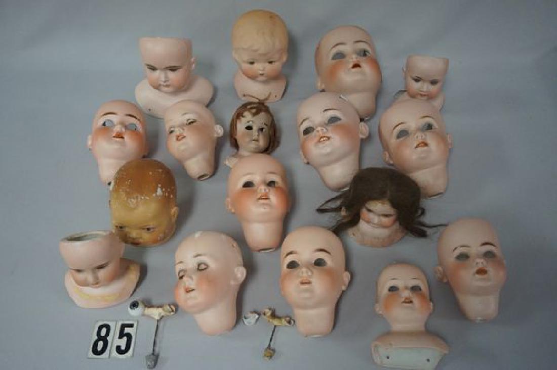 (17) ANTIQUE BISQUE DOLL HEADS (1 of 6)