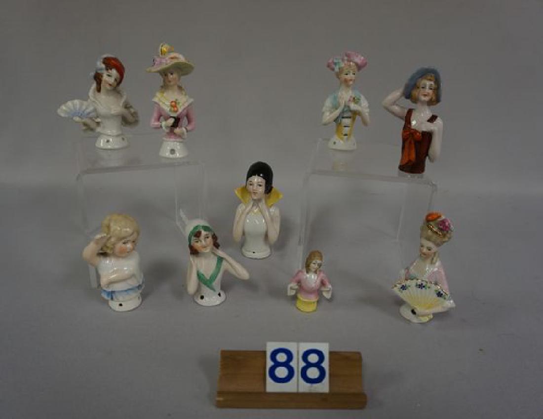 LOT OF (9) CHINA HALF DOLLS, (1 of 6)