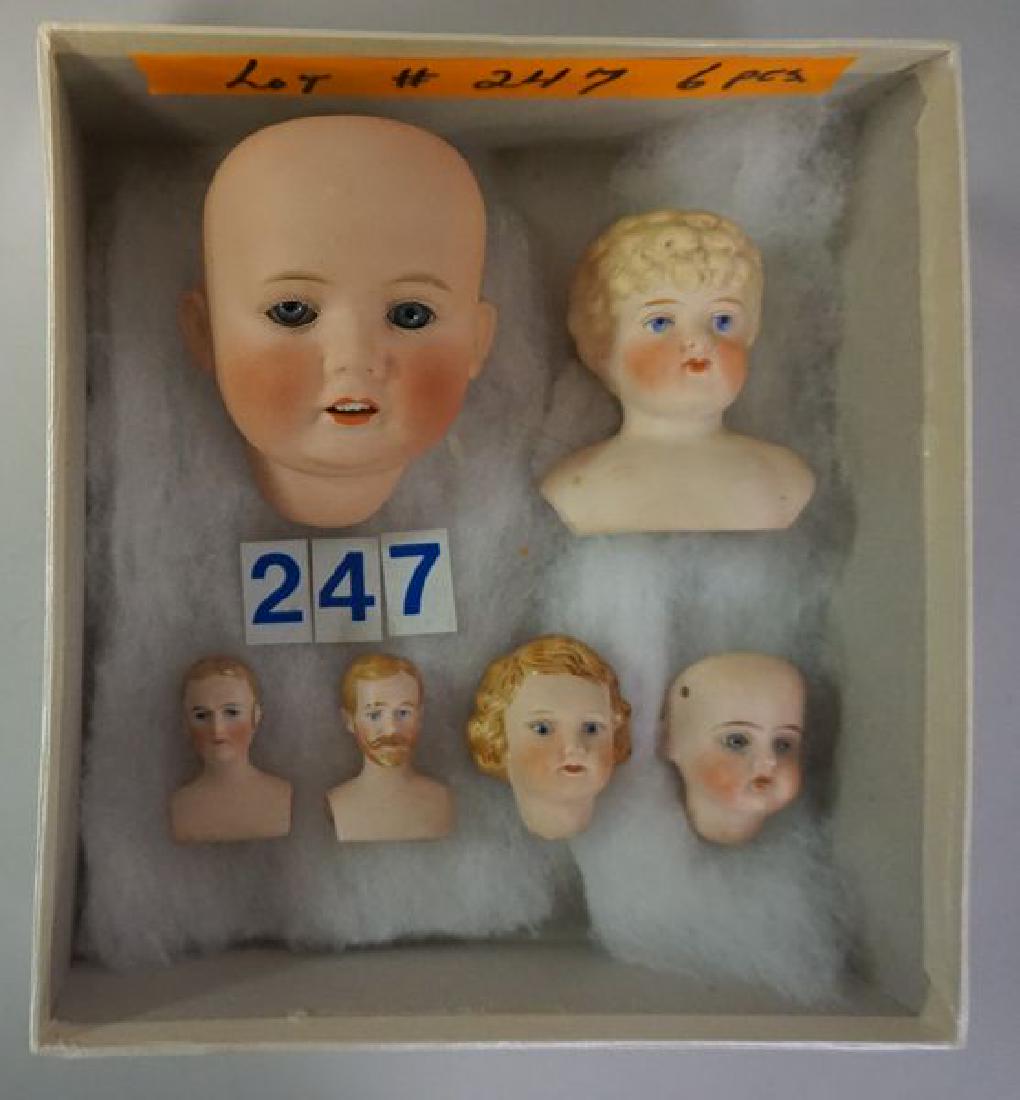 (6) ANTIQUE BISQUE HEAD DOLLS: (1 of 3)
