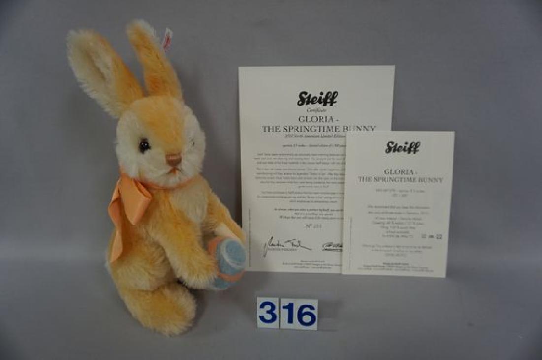 STEIFF 2010 N. AMERICAN LIMITED EDITION: GLORIA THE SPRING TIME BUNNY' #233/1,500 WITH C.O.A. - N.MT