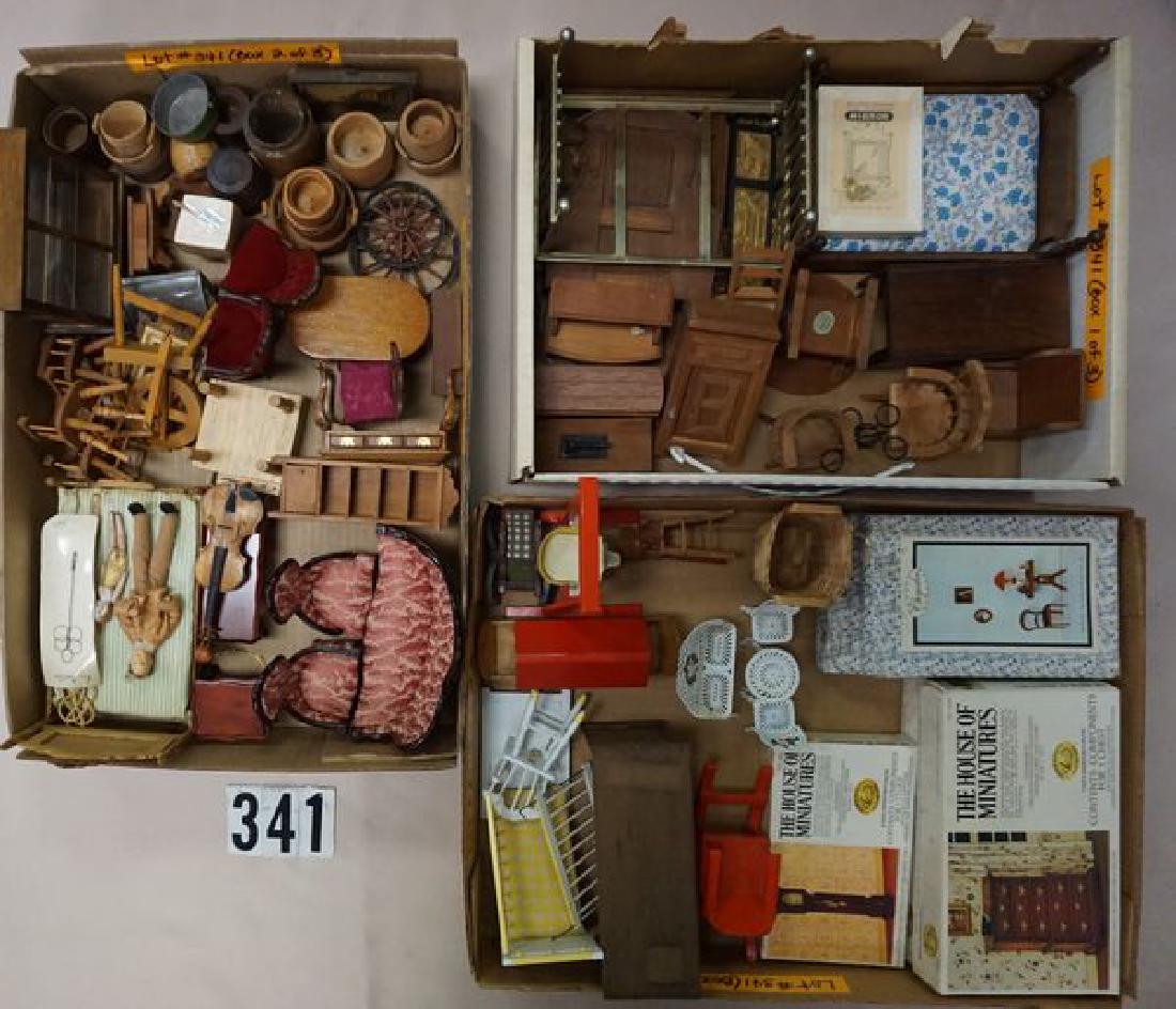 (3 BOXES) WOODEN DOLLHOUSE MINIATURES (1 of 4)