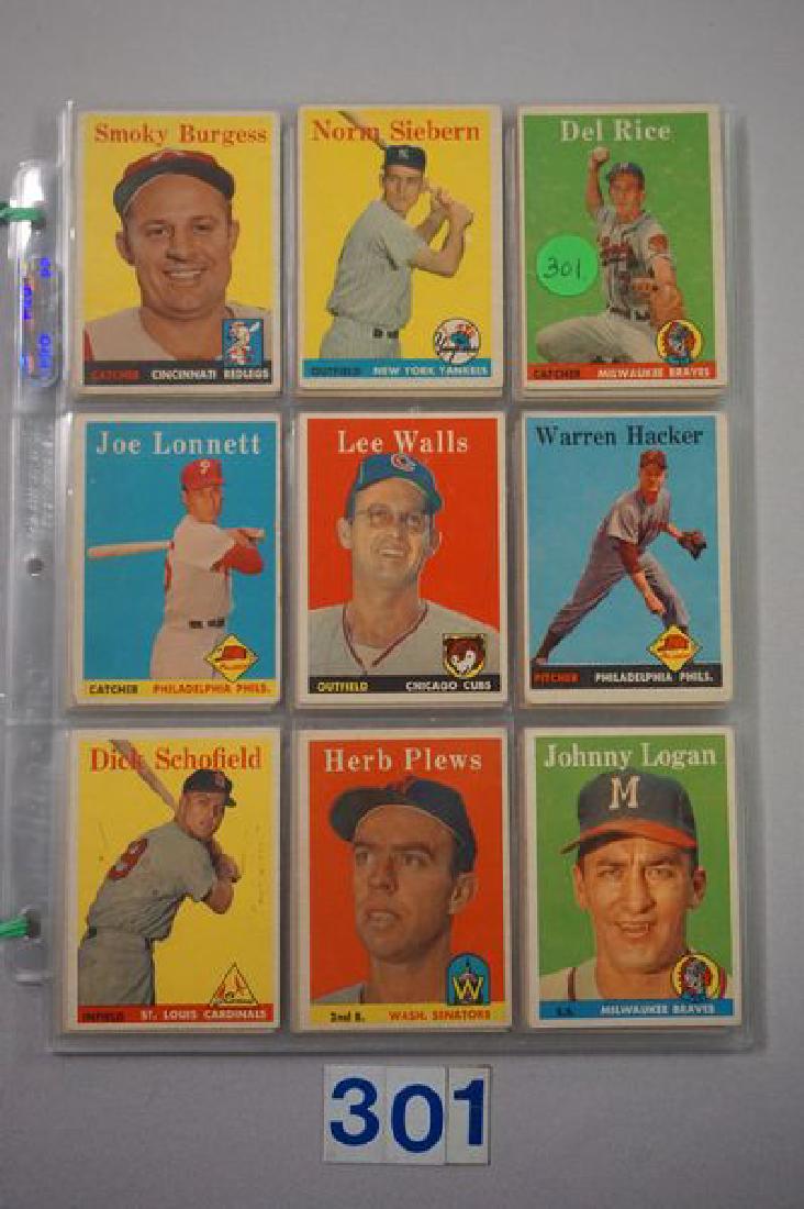 (63) 1958 TOPPS BASEBALL CARDS (1 of 8)