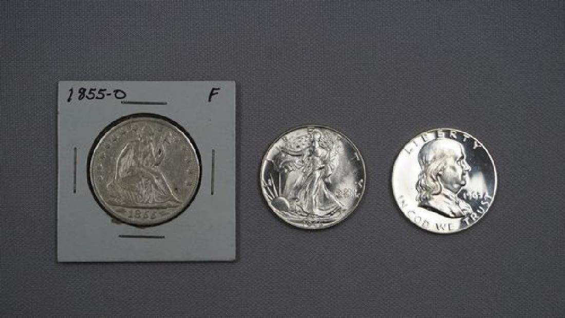 1855-O SEATED LIBERTY HALF - VG, (1 of 2)