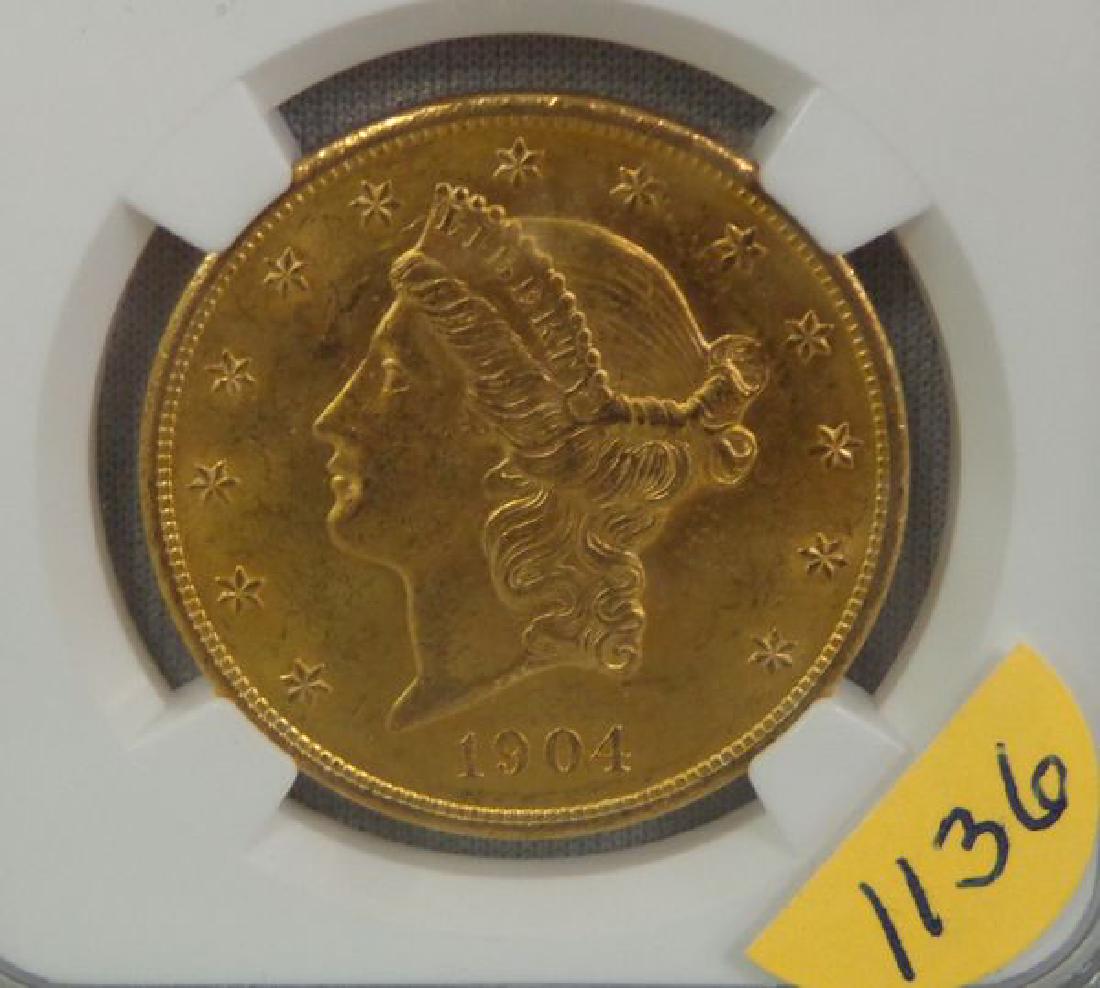 1904 CORONET HEAD $20. GOLD DOUBLE (1 of 4)