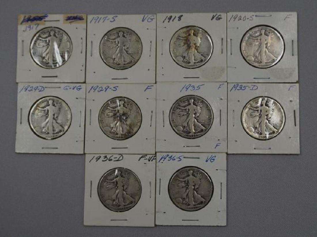 (10) WALKING LIBERTY HALF DOLLARS: (1 of 2)
