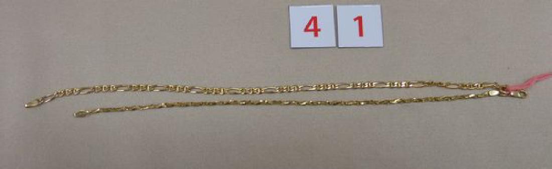 (2) 14 KT. GOLD LINK BRACELETS: APPROX. 8 IN. & 9 IN. LONG - EX