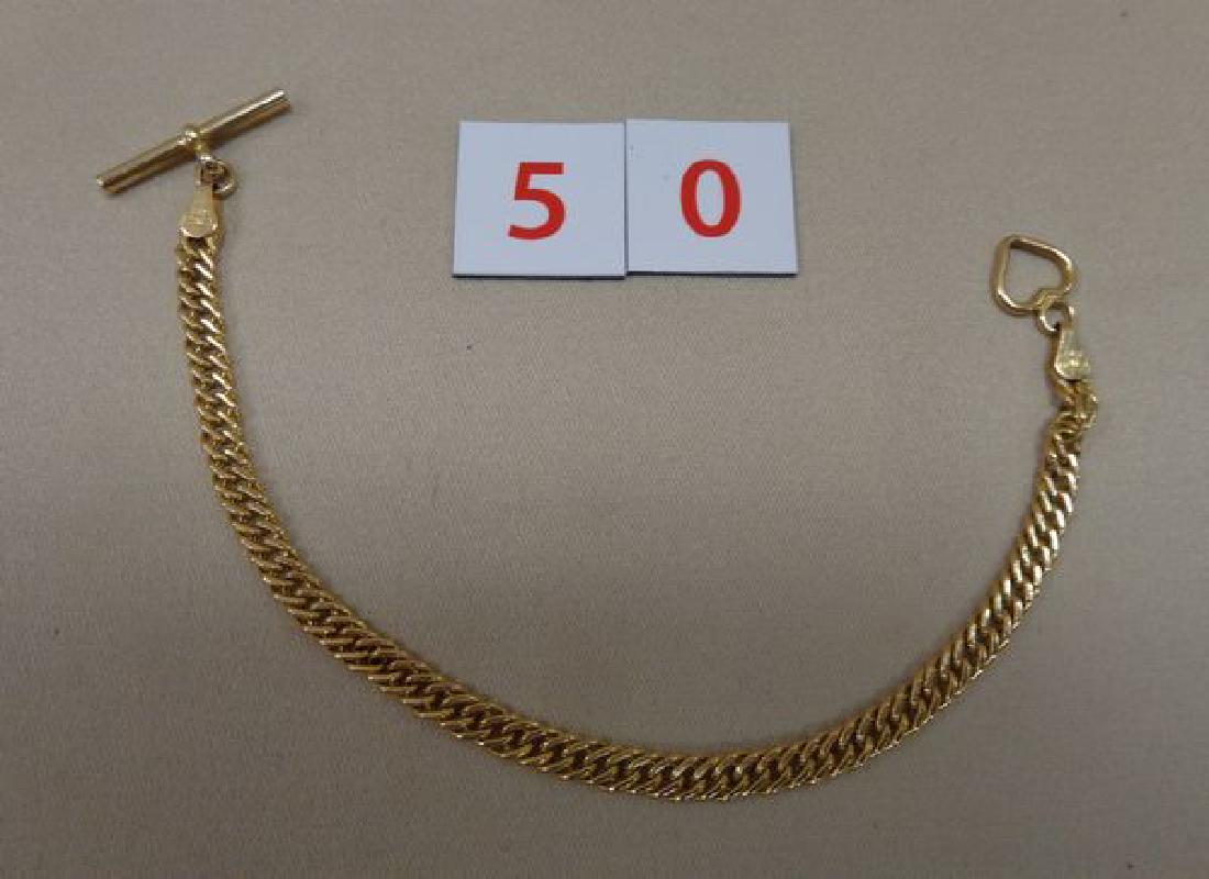 14 KT.GOLD LADIES 8 INCH CHAIN LINK: BRACELET - EX