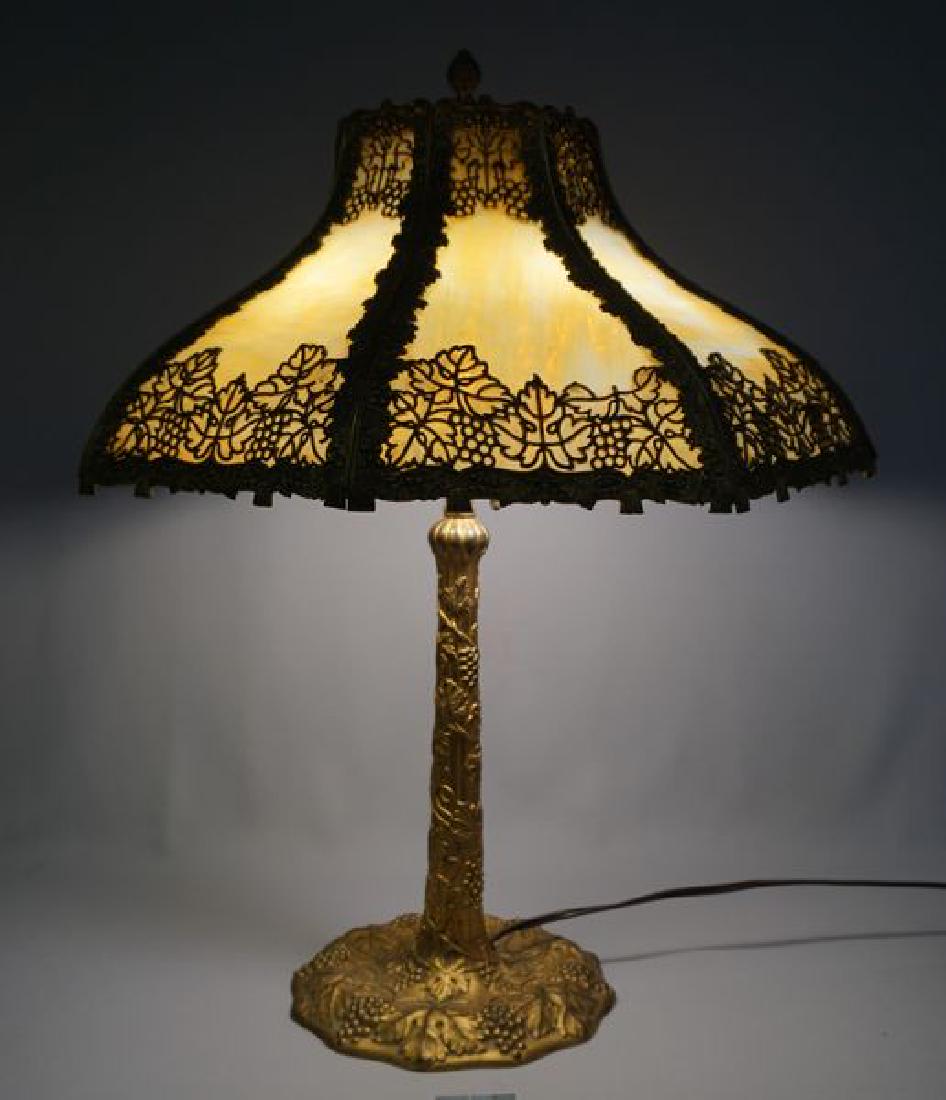 'ESTATE' SLAG GLASS TABLE LAMP, (1 of 8)