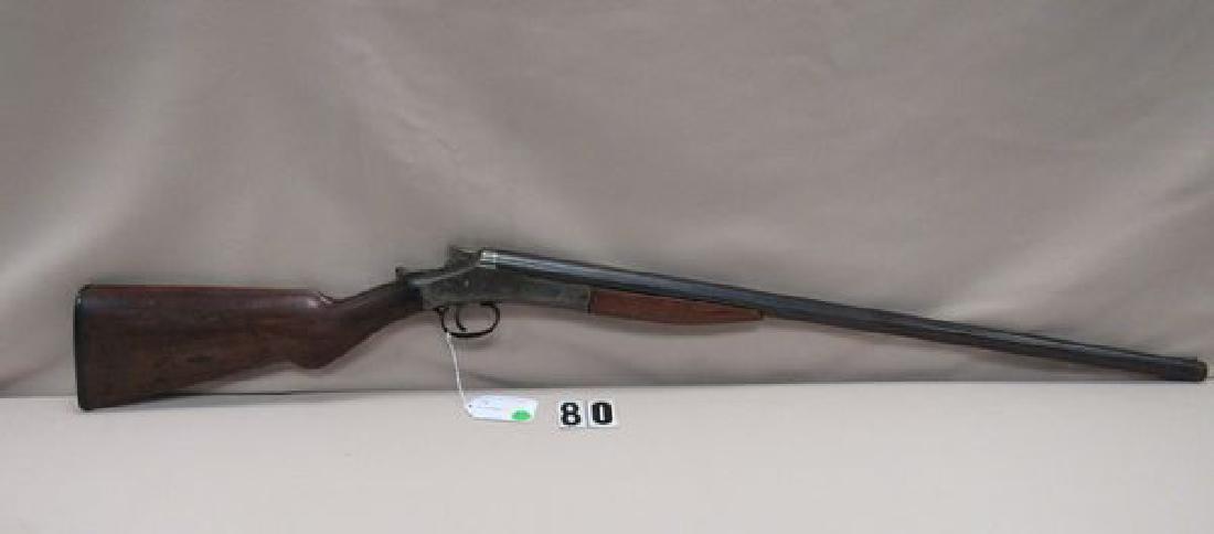 AMERICAN GUN CO. SINGLE SHOT 12 GAUGE: SHOTGUN, SERIAL #531387, HAIRLINE CRACK IN THE STOCK & SOME WEAR - FAIR FFL LINE #549