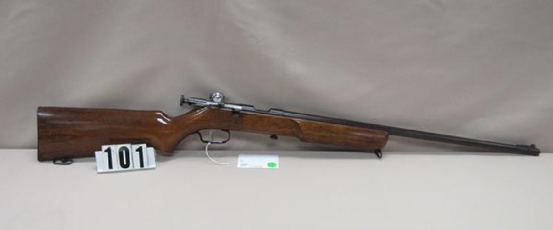 MOSSBERG MODEL-34 BOLT ACTION SINGLE: SHOT 22 CALIBER RIFLE WITH ORIGINAL PEEP SIGHT, NO SERIAL # - GOOD FFL LINE #594