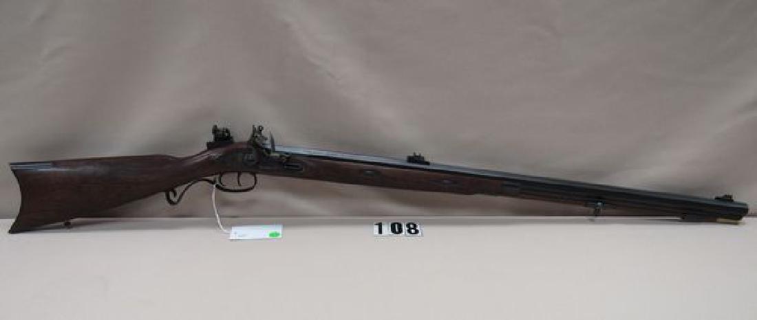 LYMAN GREAT PLANES HUNTER 50 CALIBER: FLINT LOCK RIFLE WITH LYMAN PEEP SIGHT, SERIAL #A573782 - VERY GOOD