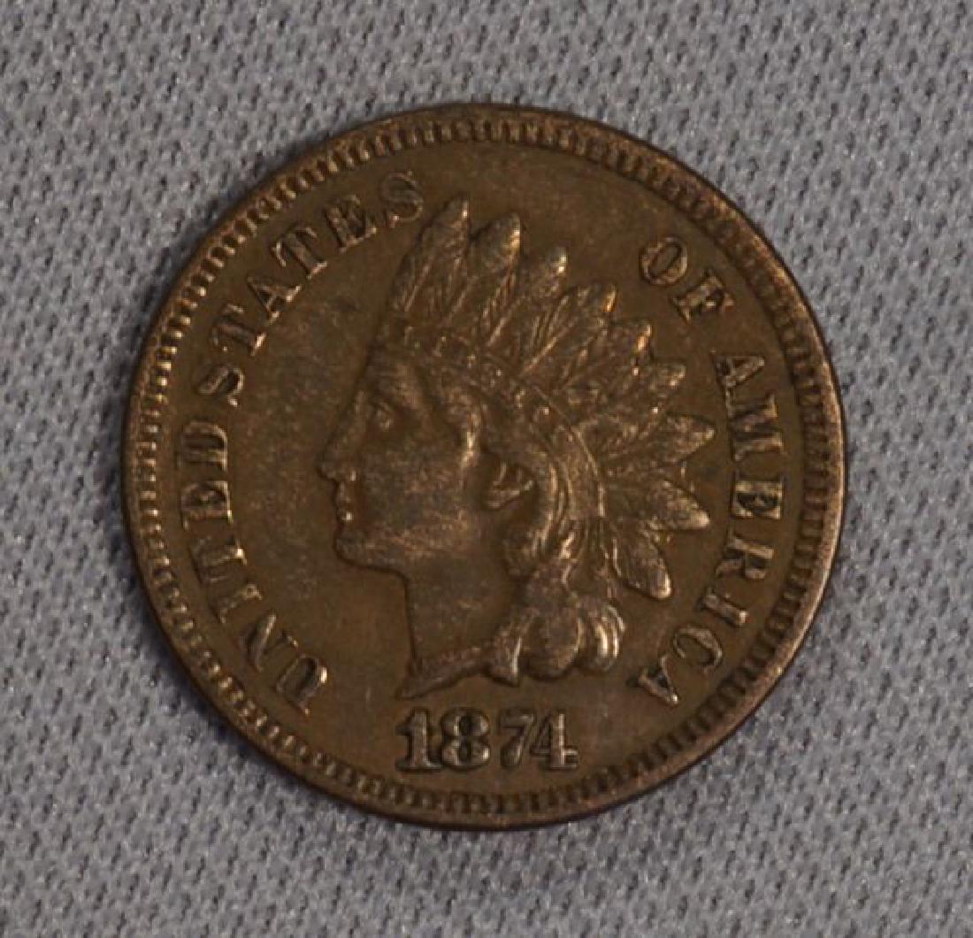 1874 INDIAN HEAD CENT: (1 of 2)