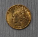 1915 INDIAN HEAD $10.00 GOLD EAGLE: