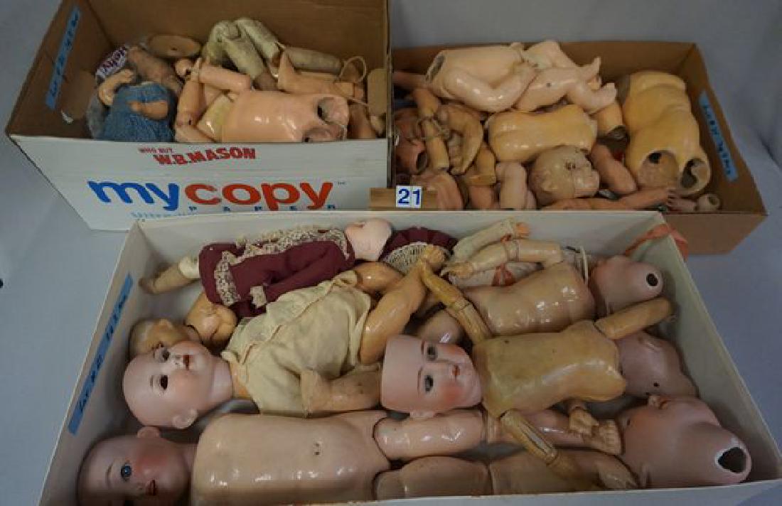 LARGE LOT (3 BOXES) OF DOLL BODY PARTS (1 of 10)