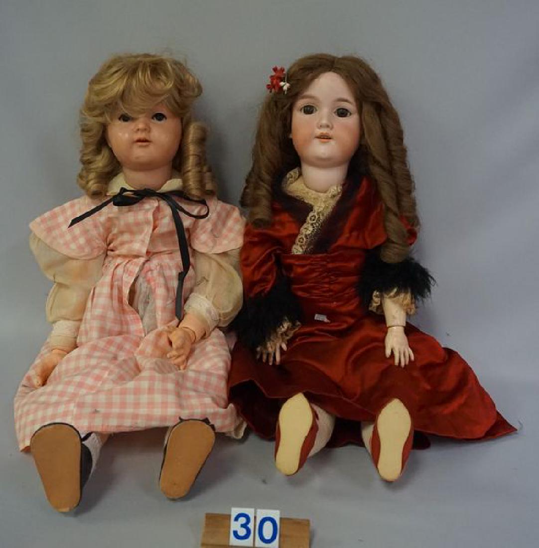 (2 PIECES) AM 390 BISQUE SOCKET HEAD CHILD (1 of 6)