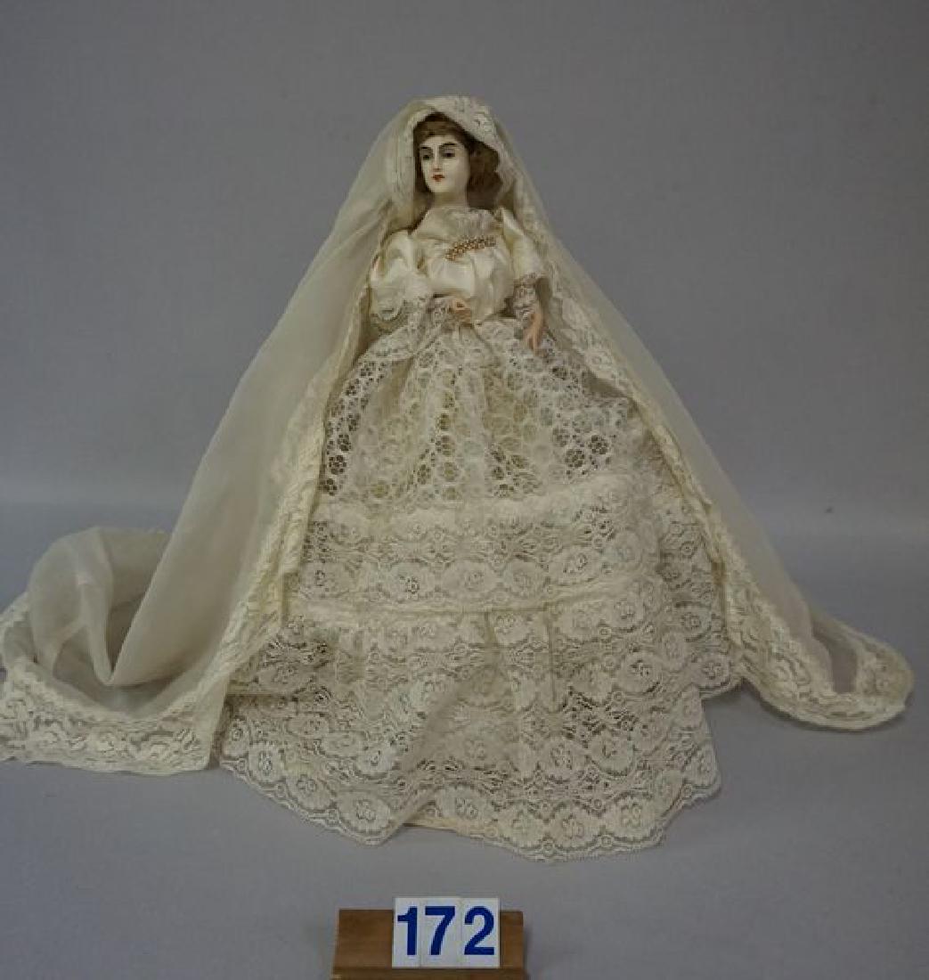 WAX HALF DOLL DRESSED IN WEDDING GOWN (1 of 4)