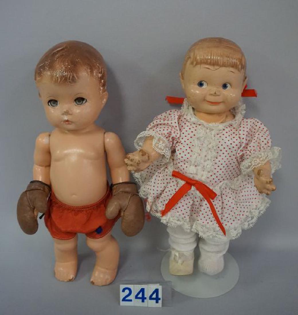 (2 PIECES) UNMARKED 'GIGGLES' 12 INCH ALL COMPO (1 of 4)