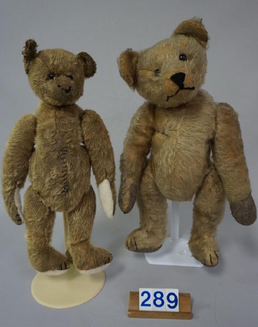 (2) ANTIQUE MOHAIR TEDDY BEARS: (1 of 9)