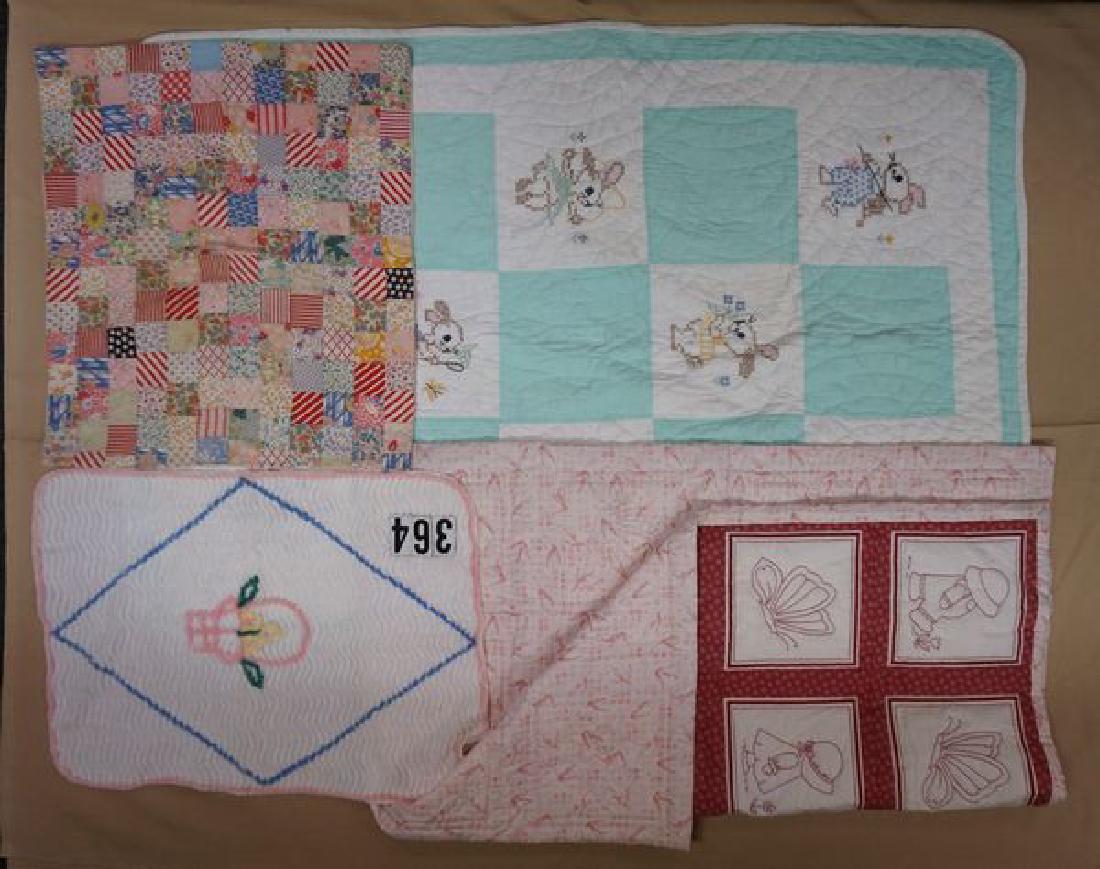 (4 PIECES) HANDSEWN CRIB QUILT (1 of 1)